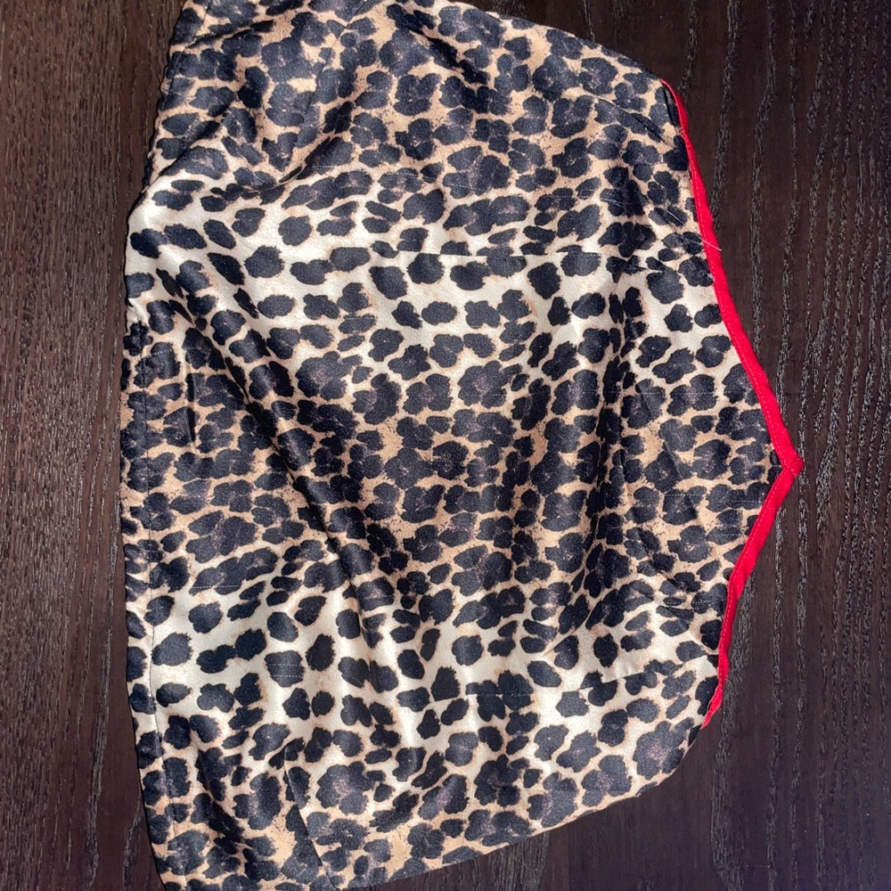Revolve cheetah strapless silk shirt